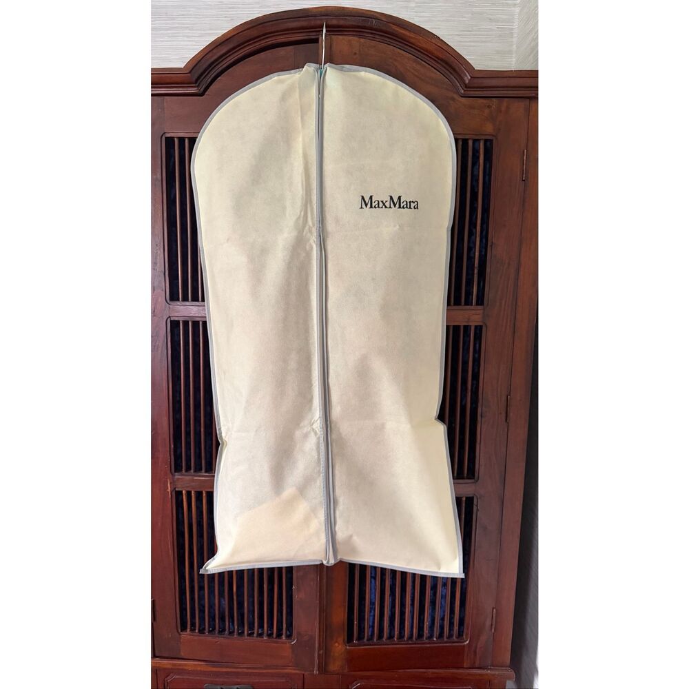 Max Mara Camel Wrap Coat Fur Cuffs Size L/M - Picture 9 of 10